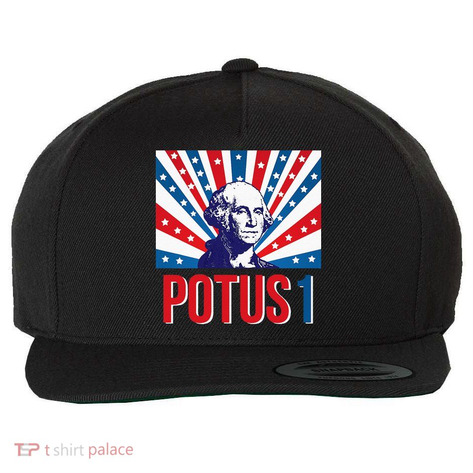 Potus 1 George Washington Retro Wool Snapback Cap