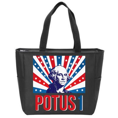 Potus 1 George Washington Retro Zip Tote Bag