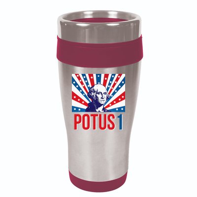 Potus 1 George Washington Retro 16oz Travel Tumbler