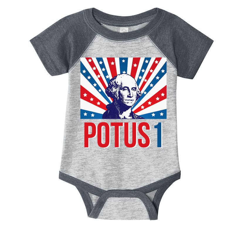 Potus 1 George Washington Retro Infant Baby Jersey Bodysuit