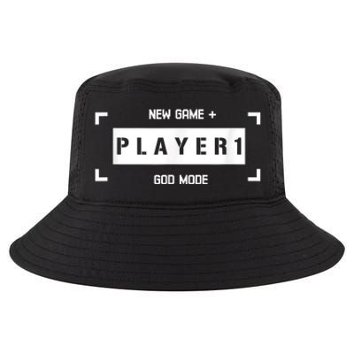 Player 1 God Mode New Game Plus Cool Gamer Cool Comfort Performance Bucket Hat