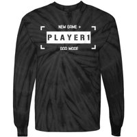 Player 1 God Mode New Game Plus Cool Gamer Tie-Dye Long Sleeve Shirt