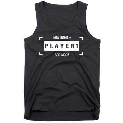 Player 1 God Mode New Game Plus Cool Gamer Tank Top