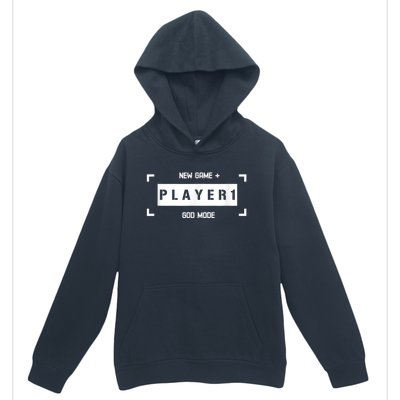 Player 1 God Mode New Game Plus Cool Gamer Urban Pullover Hoodie