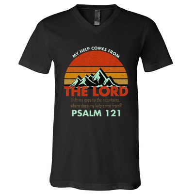 Psalm 121 My Help Comes From The Lord My Healer V-Neck T-Shirt