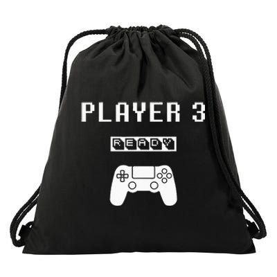 Player 1 Player 2 ready player 4 loading... pregnancy ps Drawstring Bag