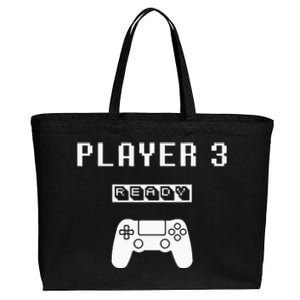 Player 1 Player 2 ready player 4 loading... pregnancy ps Cotton Canvas Jumbo Tote