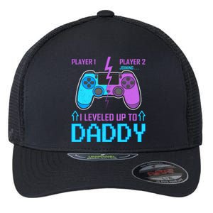 Player 1 Player 2 Joining I Leveled Up To Daddy Gaming Dad Funny Gift Flexfit Unipanel Trucker Cap