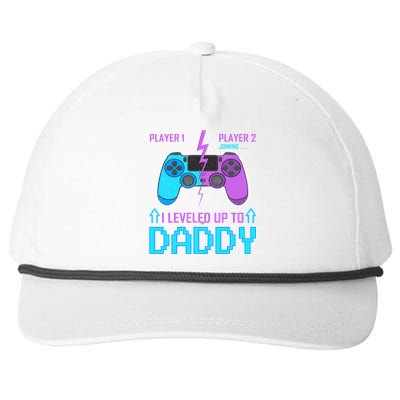 Player 1 Player 2 Joining I Leveled Up To Daddy Gaming Dad Funny Gift Snapback Five-Panel Rope Hat