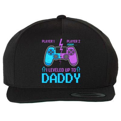 Player 1 Player 2 Joining I Leveled Up To Daddy Gaming Dad Funny Gift Wool Snapback Cap