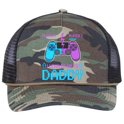 Player 1 Player 2 Joining I Leveled Up To Daddy Gaming Dad Funny Gift Retro Rope Trucker Hat Cap