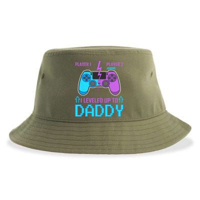 Player 1 Player 2 Joining I Leveled Up To Daddy Gaming Dad Funny Gift Sustainable Bucket Hat