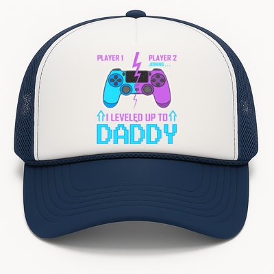 Player 1 Player 2 Joining I Leveled Up To Daddy Gaming Dad Funny Gift Trucker Hat