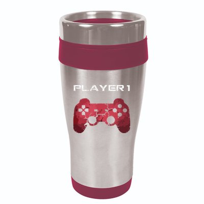 Player 1 Player 2 Gamer Gaming Matching Dad Son Couple 16oz Travel Tumbler