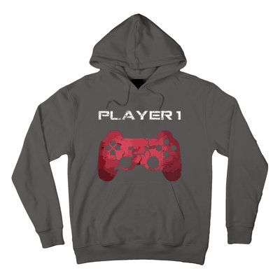 Player 1 Player 2 Gamer Gaming Matching Dad Son Couple Hoodie