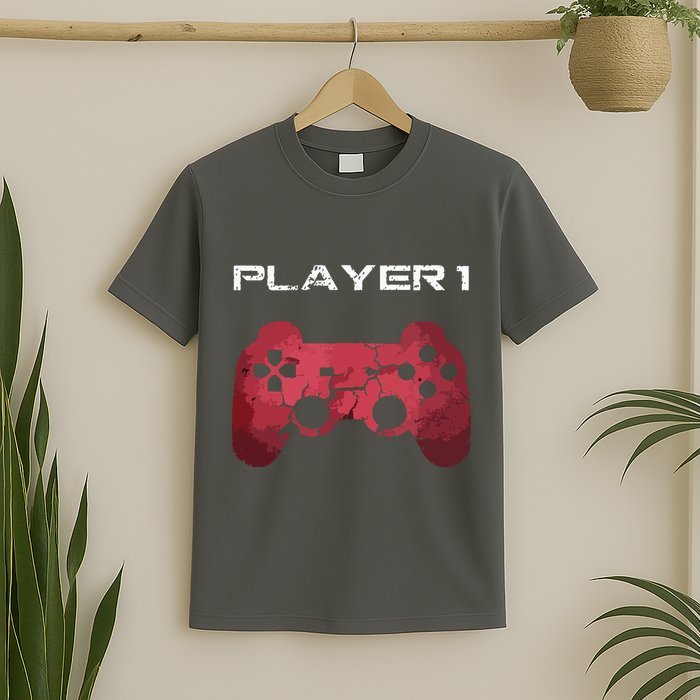 Player 1 Player 2 Gamer Gaming Matching Dad Son Couple T-Shirt