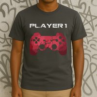 Player 1 Player 2 Gamer Gaming Matching Dad Son Couple T-Shirt