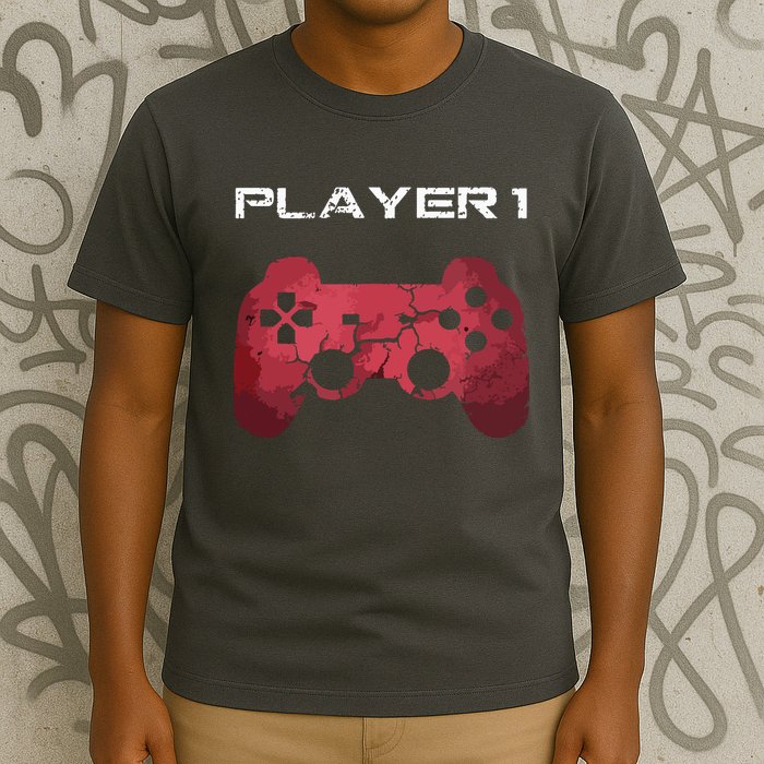 Player 1 Player 2 Gamer Gaming Matching Dad Son Couple T-Shirt