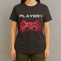 Player 1 Player 2 Gamer Gaming Matching Dad Son Couple T-Shirt