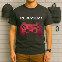 Player 1 Player 2 Gamer Gaming Matching Dad Son Couple T-Shirt