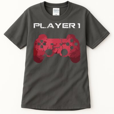 Player 1 Player 2 Gamer Gaming Matching Dad Son Couple Tall T-Shirt