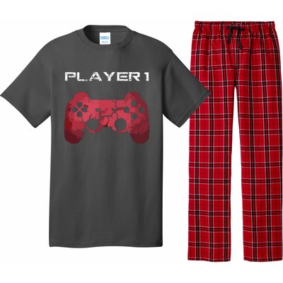 Player 1 Player 2 Gamer Gaming Matching Dad Son Couple Pajama Set