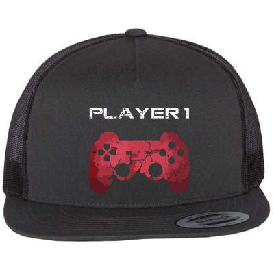 Player 1 Player 2 Gamer Gaming Matching Dad Son Couple Flatbill Hat