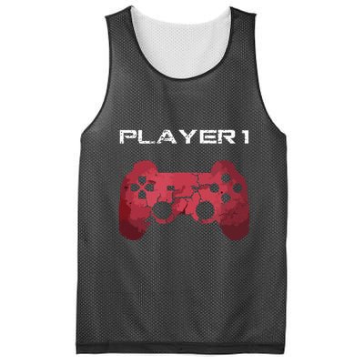 Player 1 Player 2 Gamer Gaming Matching Dad Son Couple Mesh Reversible Basketball Jersey Tank
