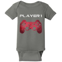 Player 1 Player 2 Gamer Gaming Matching Dad Son Couple Baby Bodysuit