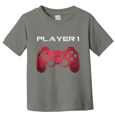 Player 1 Player 2 Gamer Gaming Matching Dad Son Couple Toddler T-Shirt