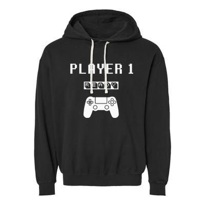 Player 1 Player 2 ready player 3 loading... pregnancy ps Garment-Dyed Fleece Hoodie