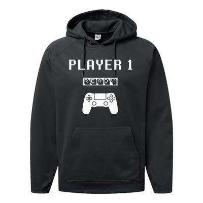 Player 1 Player 2 ready player 3 loading... pregnancy ps Performance Fleece Hoodie