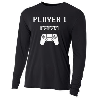 Player 1 Player 2 ready player 3 loading... pregnancy ps Cooling Performance Long Sleeve Crew