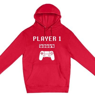 Player 1 Player 2 ready player 3 loading... pregnancy ps Premium Pullover Hoodie