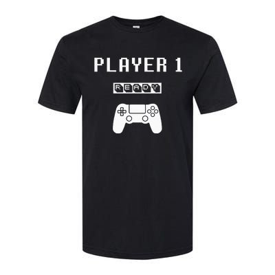 Player 1 Player 2 ready player 3 loading... pregnancy ps Softstyle CVC T-Shirt