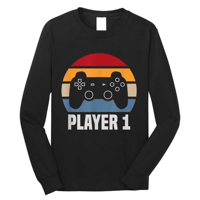 Player 1 Player 2 Couple Matching Video Gamer Long Sleeve Shirt