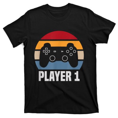 Player 1 Player 2 Couple Matching Video Gamer T-Shirt