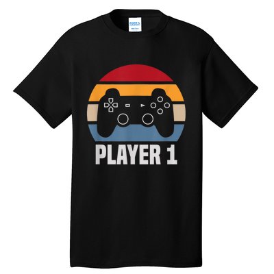 Player 1 Player 2 Couple Matching Video Gamer Tall T-Shirt