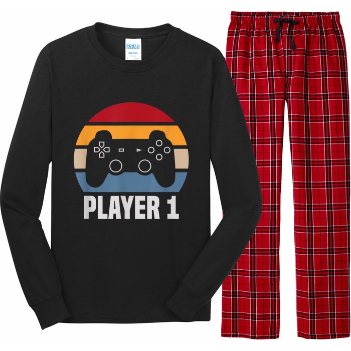 Player 1 Player 2 Couple Matching Video Gamer Long Sleeve Pajama Set