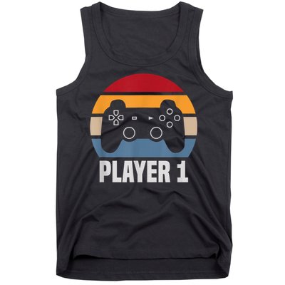 Player 1 Player 2 Couple Matching Video Gamer Tank Top