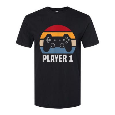 Player 1 Player 2 Couple Matching Video Gamer Softstyle CVC T-Shirt