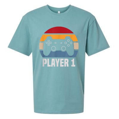 Player 1 Player 2 Couple Matching Video Gamer Sueded Cloud Jersey T-Shirt