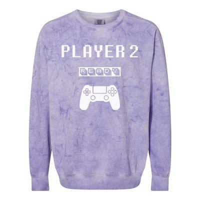 Player 1 Player 2 ready player ps game 5... Dad day Brother Colorblast Crewneck Sweatshirt