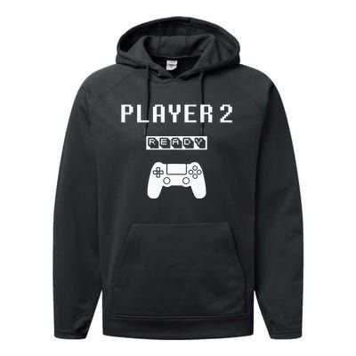 Player 1 Player 2 ready player ps game 5... Dad day Brother Performance Fleece Hoodie