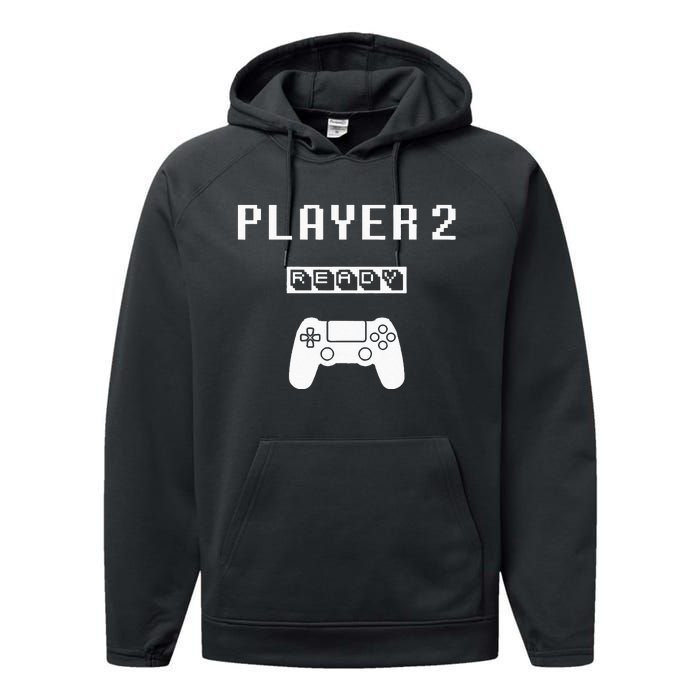 Player 1 Player 2 ready player ps game 5... Dad day Brother Performance Fleece Hoodie