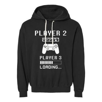 Player 1 Player 2 ready player 3 loading... pregnancy ps Garment-Dyed Fleece Hoodie