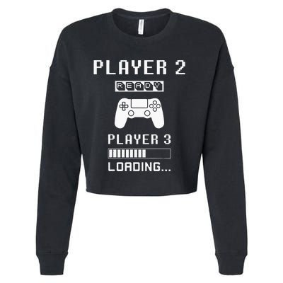 Player 1 Player 2 ready player 3 loading... pregnancy ps Cropped Pullover Crew