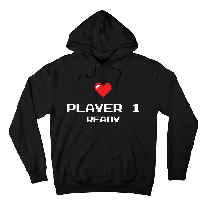 Player 1 Ready Retro Gaming New Dad Baby Announcement Hoodie