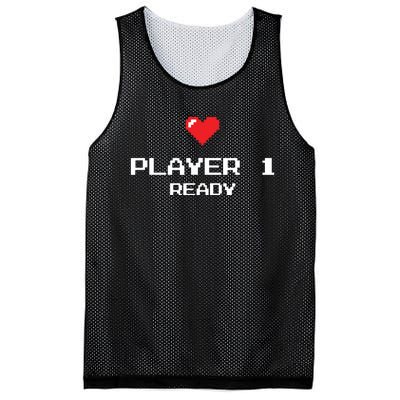 Player 1 Ready Retro Gaming New Dad Baby Announcement Mesh Reversible Basketball Jersey Tank