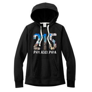 Philadelphia 215 215 Skyline Area Code Women's Fleece Hoodie